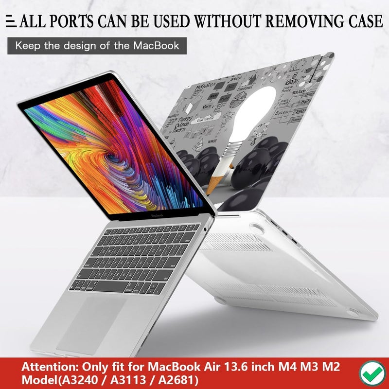 CISSOOK Creative Bulb Hard Shell Case for MacBook Air 13.6 inch M3 A3113 A2681 M2 2025 2024 2022 Release, Plastic Hard Shell Cover with Keyboard Cover for MacBook Air 13.6 M2 M3 2022-2025 - Image 5